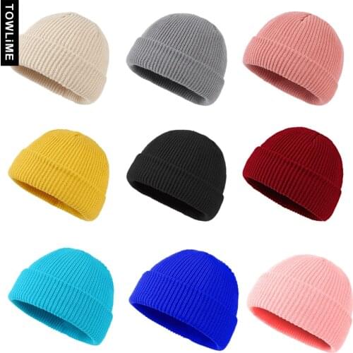 Fashion Hip Hop Acrylic Fibre Autumn And Winter Knitted Hat Skullcap Retro 20 Colors Casual Melon Skin Beanie For Women And Men