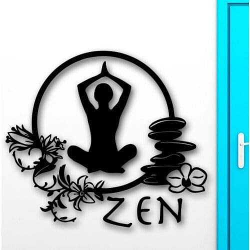 Wall Stickers Zen Meditation Yoga Health Wall Decals Enlightenment Home Decoration Yoga Studio Removable Wallpaper Decor AY880