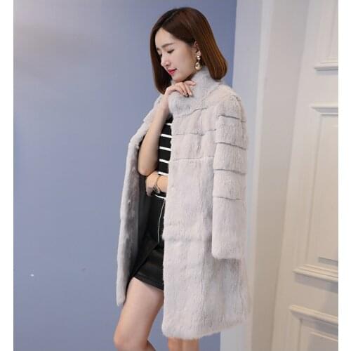 New Real natural genuine full pelt rabbit fur coat women jacket custom any size