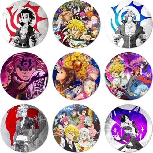 New Arrival Nanatsu no Taizai Seven Deadly Sin Icons Pins Badge Decoration Brooches Metal Badges For Clothes Backpack Decoration