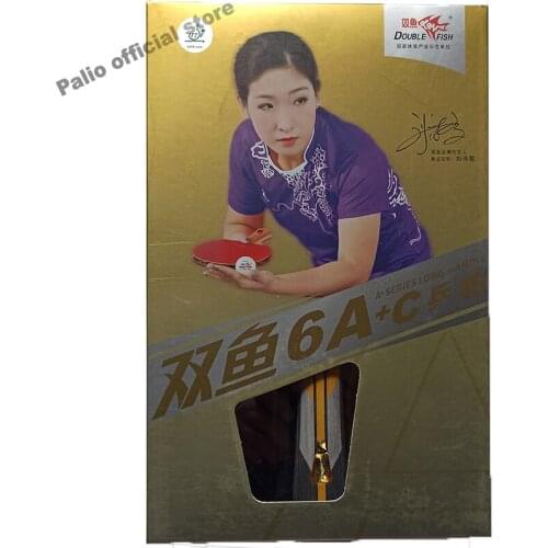 Original finished racket double fish 6 stars 6ac table tennis rackets racquet sports fast attack with loop pure wood pimples