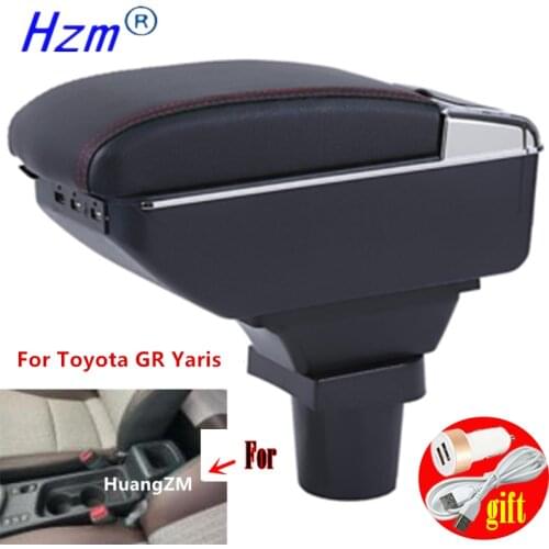 For Toyota GR Yaris Armrest Box For Toyota Yaris Cross Interior Parts Car Armrest box Retrofit parts with USB LED 2020 2021