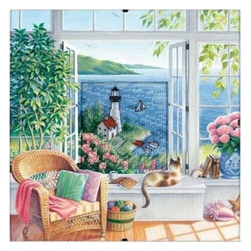 Embroidery Package Free Shipping Cross Stitch Kits Lighthouse on Sea