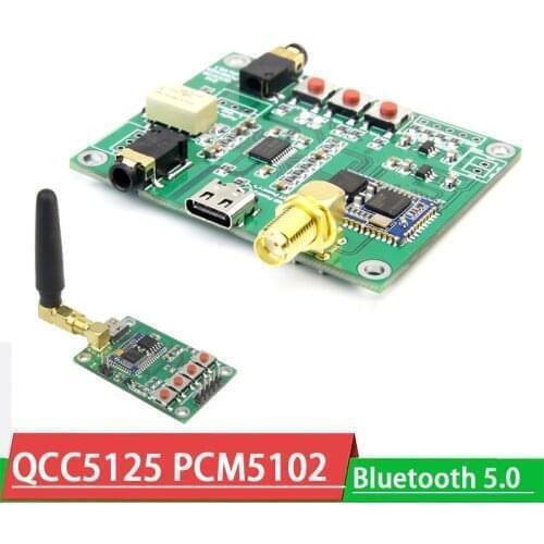 QCC5125 Bluetooth 5.0 Audio Stereo Board PCM5102A decoder I2S USB TYPE-C Supports LDAC APTX-HD diy power amplifier Speaker
