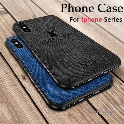 Luxury Christmas Deer Cloth Phone Cases For iphone 7 8 6 6s Plus Ultra Thin Soft Silicone Cover For iphone X 10 Xs Max Xr iphon