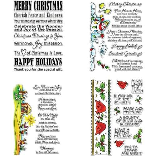 Christmas Holiday Season Peace blessing Clear Silicone Stamps For DIY Scrapbooking Photo Album Card Making Decor 2019 New Stamps