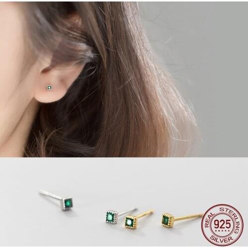 La Monada Stud Earrings For Women Silver 925 Minimalist Cute Square Fine Women Earrings In Jewelry Stud Earrings 925 Silver