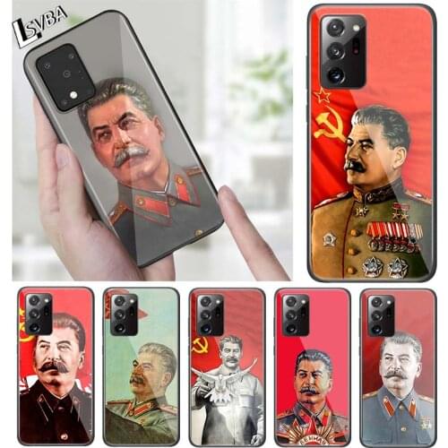 Stalin Soviet Union for Samsung Note 20 S20 Ultra Plus A91 A71 A51 A41 A31 A21 A21S A11 A01 Bright Black Phone Case