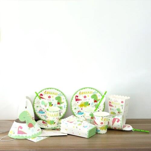 Dinosaur Party Disposable Tableware Dino Birthday Party Supplies Jungle Animal Party Decor Favors Roar Dino Party Balloons Decor