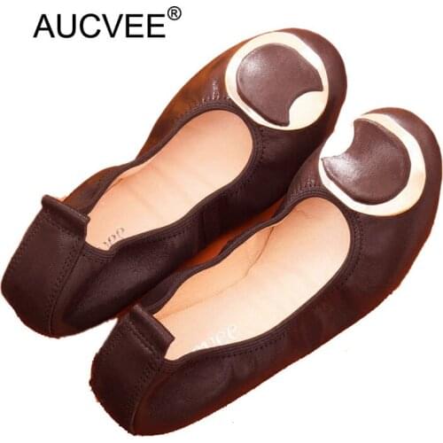 Lady Single Shoes Leather Slip On Egg Roll Shoes For Woman Sheepskin Soft bottom Ballet Flat Shoes Comfort Pregnant Women shoes