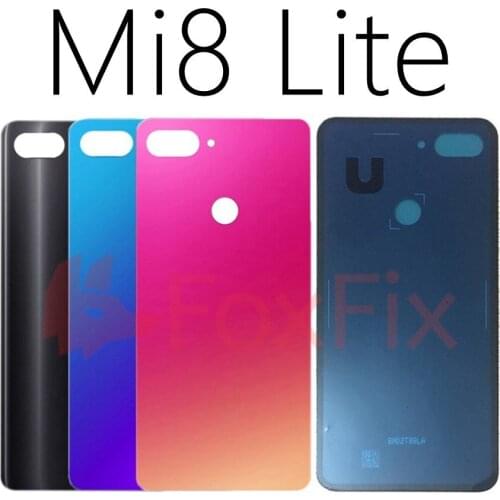 Back Glass Panel For Xiaomi Mi 8 Lite Battery Cover Rear Door Housing Case For Xiaomi Mi8 Lite Back Glass Cover With Camera Lens