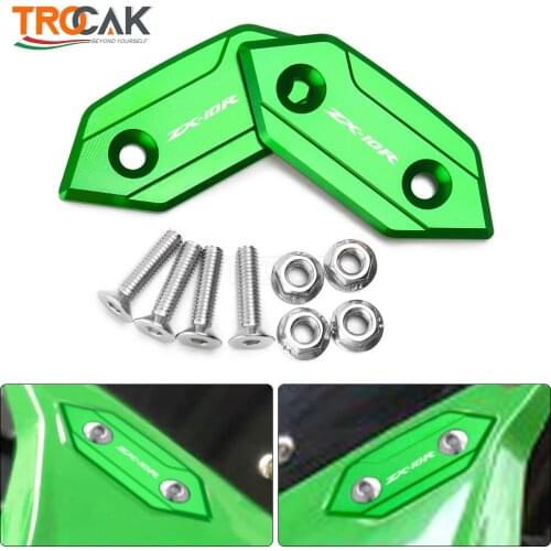 For Kawasaki ZX-10R ZX 10R 2008 2009 2010 Motorcycle Windscreen Windshield Mirror Hole Cap Driven Mirror Eliminators Cover ZX10R