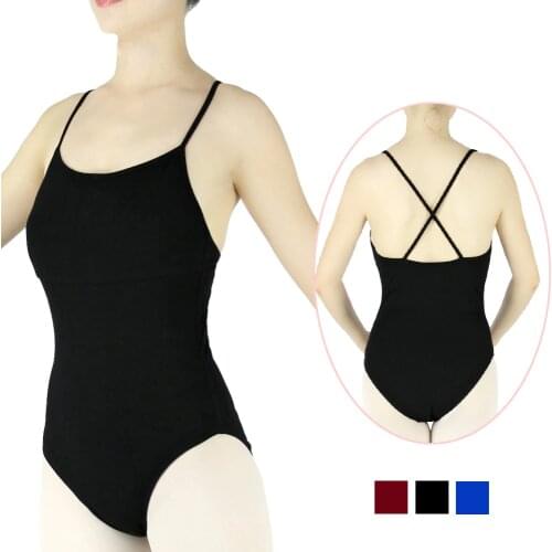 Adult camisole ballet dance leotards for Women Spaghetti Camisole Gymnastics Leotards Cotton lycra Ballet Bodysuit Dance wear
