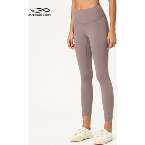 Mermaid Curve Waist Hidden Pocket Women Leggings Elastic Tight Sport High Waist Fitness Leggings Comfortable Yoga Running Pants