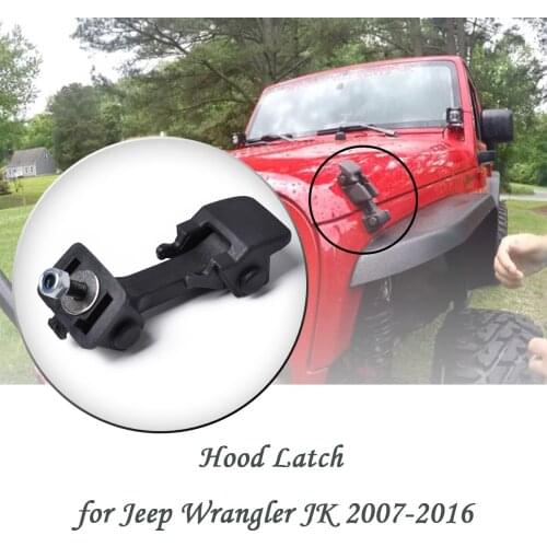 2 Pcs Black Hood Latch Rubber Catch Release Kit Fits 2007-2016 Jeep Wrangler JK Includes Both Hood Catches