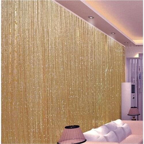 2Pcs Colorful Luxury Crystal Curtain 2m x 1m Flash Line Shiny Tassel String Door Curtain Window Room Divider Home Decoration