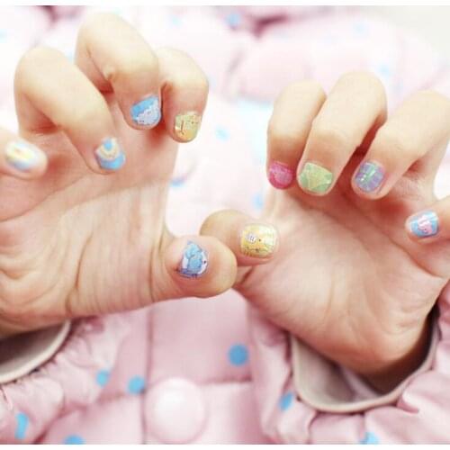 200set/lot Mix Styles 12x7.5cm Eco-Friendly Material Childen Nail Stickers Auto-stick Cartoon Unicorns Nail Art Supplies HA1827