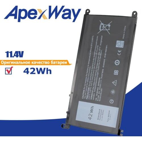 42Wh Laptop Battery WDX0R T2JX4 3CRH3 WDXOR for Dell Inspiron 13 5000 5368 5378 7368 14 7000 7560 7460 5567 15MF PRO-1508T FW8KR