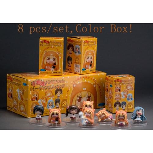 8 pcs/set Anime Sankaku Head Himouto! Umaru-chan Doma Umaru pvc figure toys free shipping