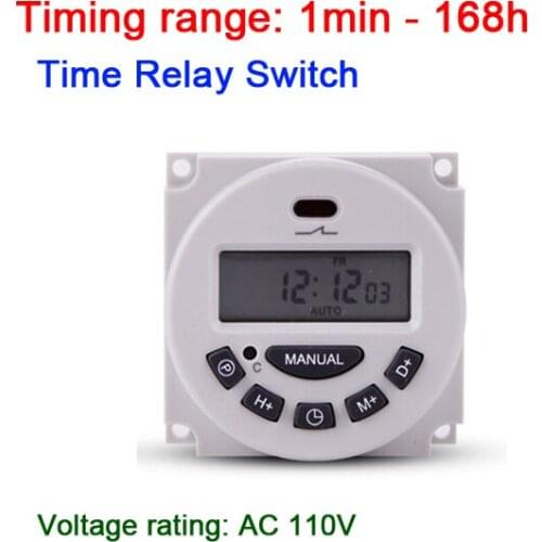 AC 110V Digital power Weekly Programmable Clock Cycle Timer Relay Switch Relay passive microcomputer time for lamp light LED