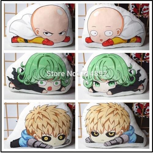 Anime ONE PUNCH MAN figure pillow toy Saitama Genos Tornado stuffed plush pillow doll double sided case cosplay toy gift