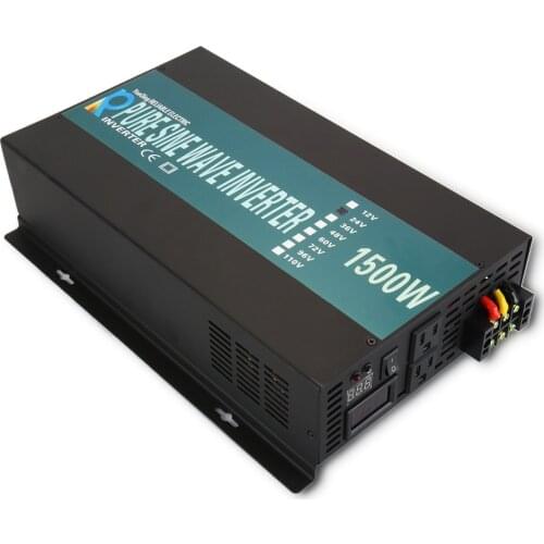 Off Grid Solar Inverter 12V 220V 1500W Pure Sine Wave Inverter Solar System DC to AC Converter 24V/36V/48V/96V to 120V/230V/240V
