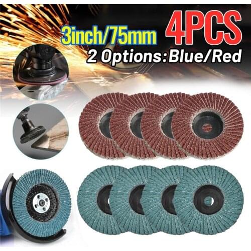 4Pcs 3-Inch Zirconium Corundum Professional Flap Discs Sanding Discs 80 Grit Grinding Wheels Blades for Angle Grinder