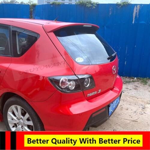 EPFBSQP For Mazda3 HATCBACK 2007-2013 Car Tail Wing Decoration ABS BLACK Rear Trunk Spoiler Car Styling For Mazda 3