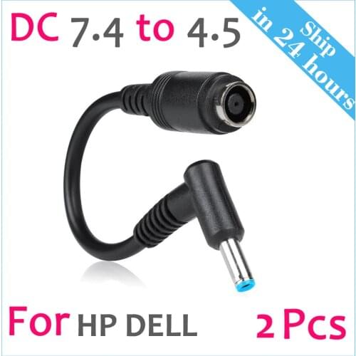 Female7.4x5.0mm to 4.5x3.0mm Ac Power Cord Charger Laptop Adapter Tip Connector Converter for Hp Dell etc