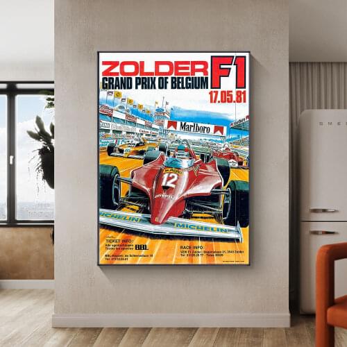 Picture On The Wall Racing Car Posters and Prints Man Gift Canvas Wall Art Frameless Paintings for Interior