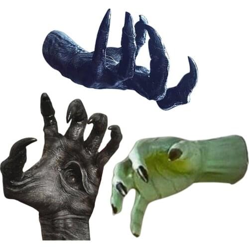 Creative Resin Devil Claw Ornament Halloween Scary Realistic Demon Witch Hand Shaped Wall Hanger Stand Party Decoration