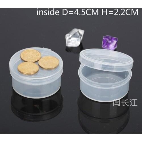 Round Plastic Box Pp Box With Transparent Cover Small Digital Products Packaging Box 5*2.5cm