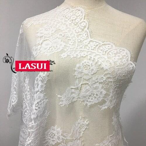 LASUI 0401 wide 43 cm *3 meter for clothing decoration accessories dress European wave flowers France eyelashes lace trim