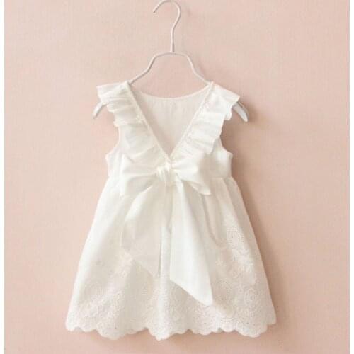 Girls Summer Princess Bow Flower Dress Sleeveless children Kids Dresses Girls Dress