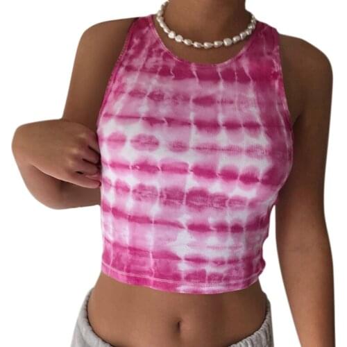 Summer Casual Tank Tops Women 2021 Ladies Fashion Streetwear Vest Sleeveless Round Neck Striped Print Slim Top