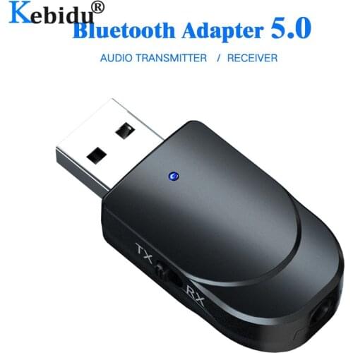 Mini 3 IN 1 Bluetooth 5.0 Audio Receiver Transmitter 3.5mm Jack AUX USB Stereo Music Wireless Adapter for TV Car PC Headphones