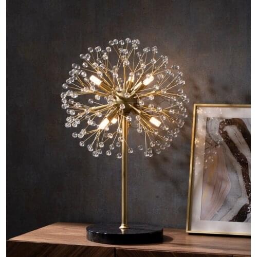 Marble Luxury LED Table Light Postmodern Bedroom Bedside Deco Desk Lamp Creative Dandelion Living Room Designer Art G9 Fixtures