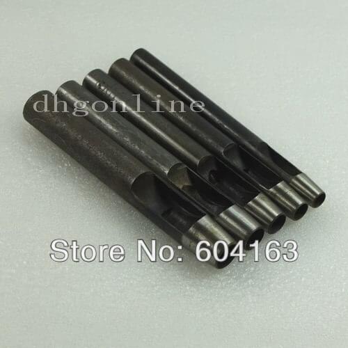 One set Hollow Hole Steel Round Punch Cutter Tool for Leather Belt Watch Band Gasket Round 6mm,7mm,8mm,9mm,10mm