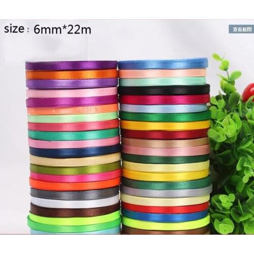 Wholesale 6mm 22 Meters Single Face Satin Ribbon Gift Packing Christmas Ribbons Wedding Party Decorative Crafts Ribbons 25 Yards