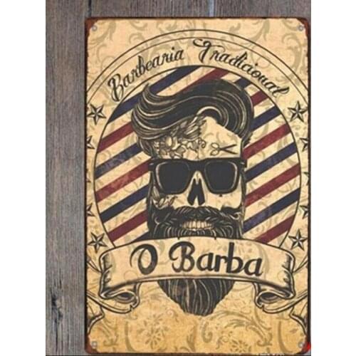 Barber Shop Rase Cat Retro Metal Sign Vintage Craft Pewter Sign