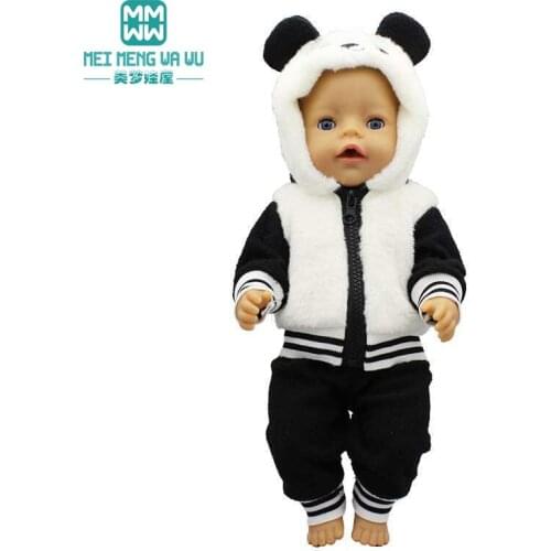 Fits 43-45cm Baby Toy New Born Doll and American Doll Fashion Panda jacket, sweater, dress