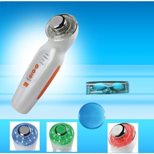 Portable 3 LED Photon Ultrasonic Ultrasound Facial Skin Care Cleaner Anti Aging Wrinkle Remover Beauty Massager For Home Use