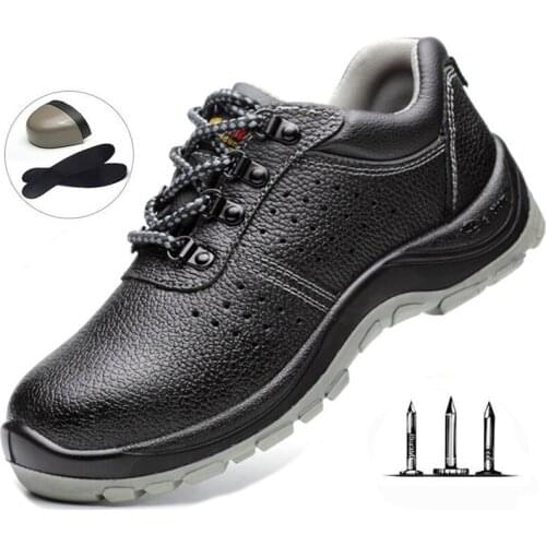 Labor Insurance Shoes Mens Summer Smash-proof Puncture Safety Shoes Breathable Non-slip Outdoor Training Shoes Work Shoes Men