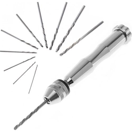 Hand twist drill Multifunctional Semi-Automatic Spiral Hand Drill Hand Twist Drill with Ten Drill Heads for DIY Tool