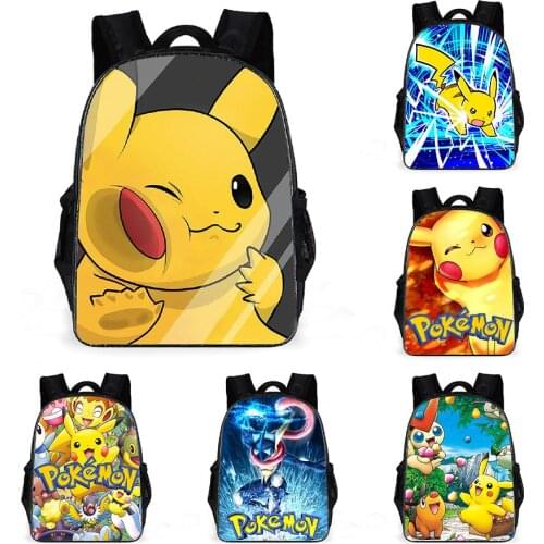 Pokemon Backpack Cute Pikachu Childrens School Bag Resin Mesh Children School Boys Girls Mochila Infantil Cartoon Backpack