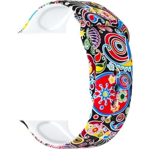 Printing silicone strap for apple watch band 42mm 38mm 44mm 40mm bracelet belt for iwatch series 6 5 4 3 SE accessories