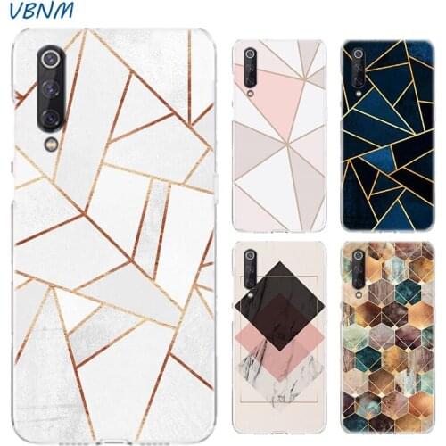 Light Gold Pink Geometric Case For Xiaomi MI Poco X3 NFC M3 Note 11 10 9 8 lite A3 S2 5X 6X CC9 CC9E 9SE 8SE 9T F1 Cover
