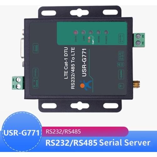 USR-G771-E LTE CAT 1 Cellular Modem Support LTE and GSM TCP UDP Transparent Transmission RS232 RS485 Interfaces with SIM Card