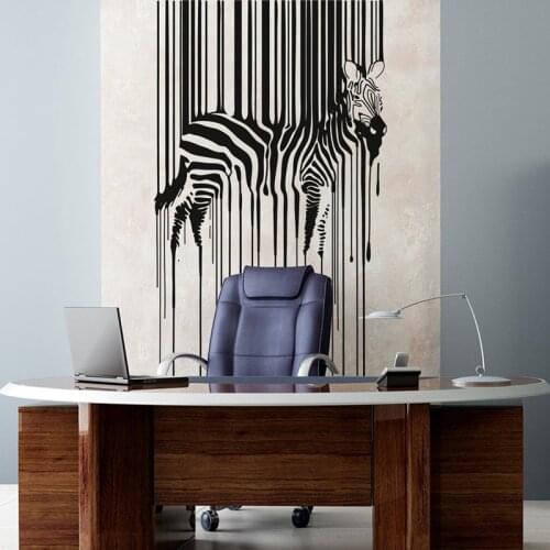 Drippy Zebra Vinyl Wall Decal Sticker. Office Wall Decoration, Bedroom Decor, Game Room Wallpaper Creative Decor 2302