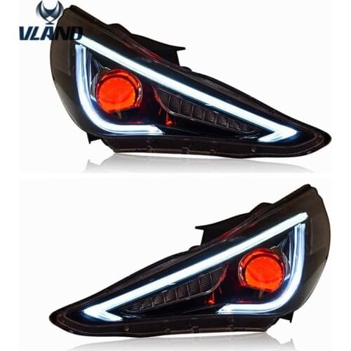 VLAND factory accessory for Car Headlight for Sonata LED Head light for 2010-2015 for Sonata Head lamp with moving turn signal
